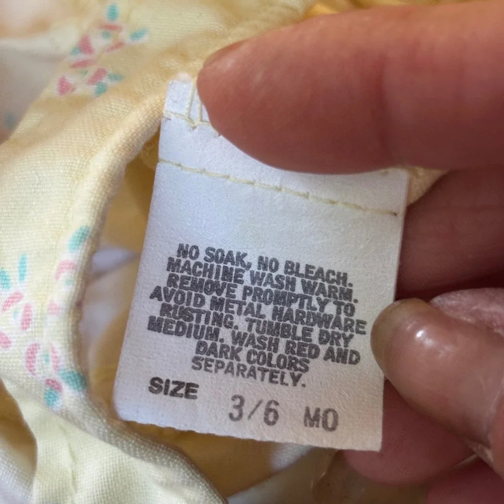 Vintage OshKosh B'gosh Girls Overall Shorts 3/6 Months Pastel Yellow